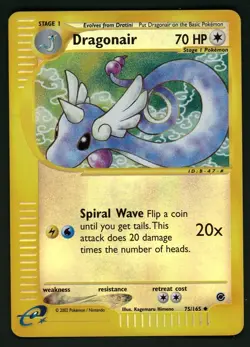Pokemon Card Dragonair 75/165 Reverse Holo Foil Expedition MP - Image 1