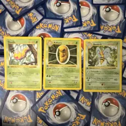 Pokemon TCG Base Set Weedle 13/102 Kakuna 33/102 Beedrill 17/102 Cards - Image 1