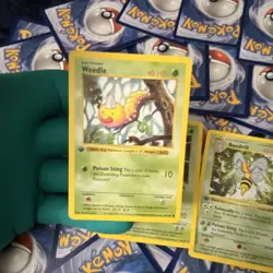 Pokemon TCG Base Set Weedle 13/102 Kakuna 33/102 Beedrill 17/102 Cards - Image 2