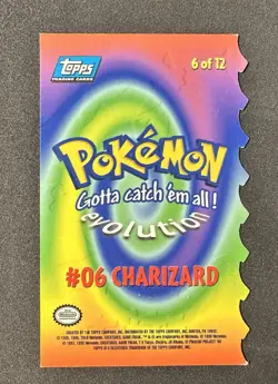 Charizard Pokemon Topps (1999) 6 Of 12 Die-Cut - Blue Label CWTC 9 - Image 2
