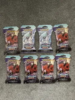 Pokemon TCG Sword And Shield Chilling Reign Sleeved Booster Pack x8- Sealed - Image 1