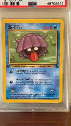 1999 Pokemon Fossil 1st Edition Shellder #54 PSA Graded 8 NM-MINT - Image 2