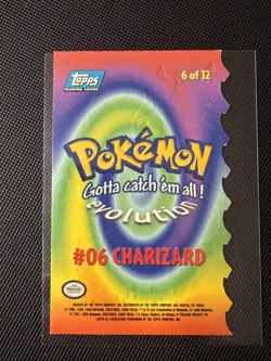Charizard Pokemon Topps (1999) 6 Of 12 Die-Cut - Blue Label CWTC 9 - Image 2