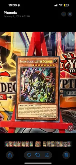 YuGiOh! TCG Toon Black Luster Soldier BLCR-EN065 NM 1st Edition Secret Rare - Image 2