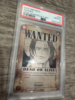 2024 ONE PIECE OP09-EMPERORS IN THE NEW WORLD WANTED ALTERNATE ART SHANKS PSA 10 - Image 1