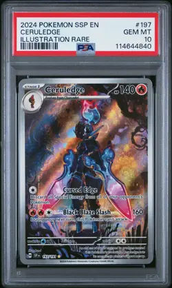 2024 POKEMON SSP EN-SURGING SPARKS ILLUSTRATION RARE #197 CERULEDGE PSA 10 - Image 1