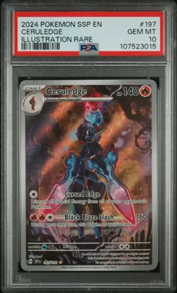 2024 POKEMON SSP EN-SURGING SPARKS ILLUSTRATION RARE #197 CERULEDGE PSA 10 - Image 1