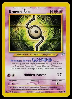 Pokemon Neo Destiny 87/105 Unown [S] Pokemon Card - Image 1