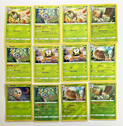 Pokemon Tcg Lot of 12 Rowlet, Dartrix, Decidueye Reverse Holo Common basic - Image 1