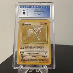 CGC 9 POKEMON HITMONLEE FOSSIL HOLO 7/62 - Image 1