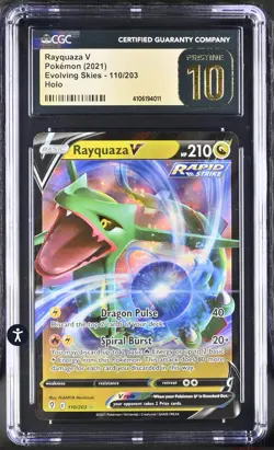 ‼Rayquaza V Pokemon (2021) Evolving Skies - 110/203 Holo GRADE 10 PRISTINE💨 - Image 1