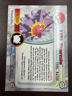 2000 Topps Pokemon TV Animation Edition Series 3 Non Holo 121 Starmie Blue Label - Image 2