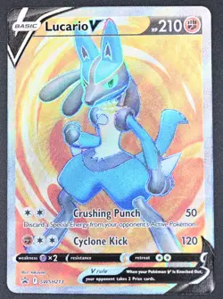 Lucario V SWSH213 Pokemon TCG SWSH: Sword & Shield Promo Cards Full Art NM - Image 1