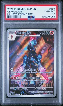2024 POKEMON SSP EN-SURGING SPARKS ILLUSTRATION RARE #197 CERULEDGE PSA 10 - Image 3