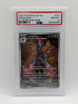 Pokemon TCG Ceruledge Surging Sparks Holo Card PSA 10 Illustration Rare 197/191 - Image 1
