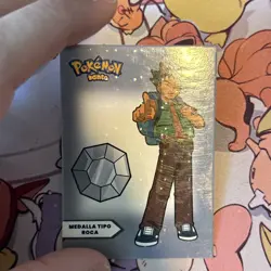 2025 Pokemon Kanto Full House - Circles Holo Gym Leaders - Brock - L1 - Image 2