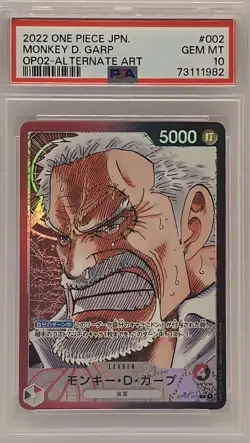 Monkey D. Garp PSA 10 - OP02 Alternate Art Leader - One Piece Japanese - Image 1