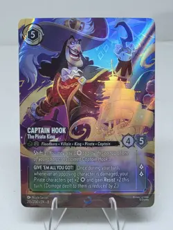 CAPTAIN HOOK The Pirate King ENCHANTED! Disney Lorcana REIGN OF JAFAR 215/204 - Image 1
