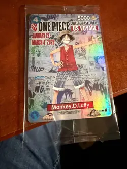 One Piece Monkey.D.Luffy College Basketball Promo Card St. John’s Sealed - Image 1