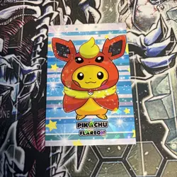 Pikachu Flareon Poncho Card Database Attacks 2 Cracked Ice Holo Pokemon - Image 1