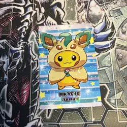Pikachu Leafeon Poncho Card Database Attacks 2 Cracked Ice Holo Pokemon - Image 1