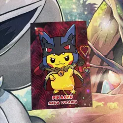 Poncho Pikachu Mega Lucario Hearts Holo Pokemon Card Database Team Rocket Peru - Image 1
