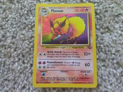 Flareon Holo Holographic Pokemon Card TCG 1999 Jungle Rare 3/64 Sleeve NM - Image 1