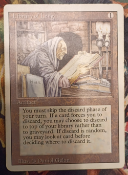 Library of Leng x1 Revised Heavy Played / Damaged MTG Magic the Gathering - Image 1