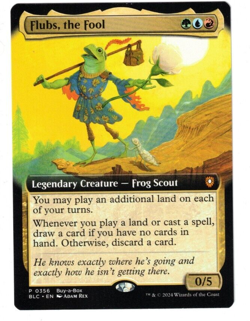 MAGIC THE GATHERING FLUBS THE FOOL BORDERLESS BUY A BOX PROMO MTG READ S/H SPECS - Image 1