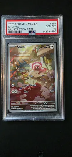 2025 POKEMON MEG EN-MEGA EVOLUTION ILLUSTRATION RARE #154 STUFFUL PSA 10 - Image 1