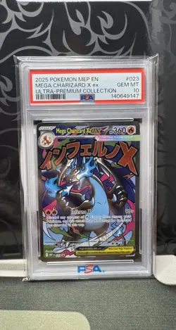 2025 Pokemon Mega MEP Mega Charizard X EX Ultra Premium Black Star PSA 10 - Image 1