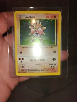 Pokemon TCG Hitmonchan Base Set 7/102 Holo 1999-2000 Wizards Base Set Copyright - Image 1
