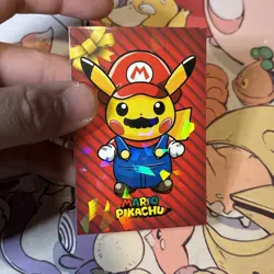 B - Pikachu Mario Cracked Ice Holo Pokemon Database Christmas - Image 2