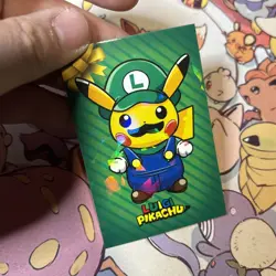 B - Pikachu Luigi Cracked Ice Holo Pokemon Database Christmas - Image 2