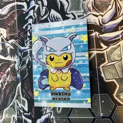Pikachu Mewtwo Poncho Cracked Ice Holo Pokemon Database Christmas - Image 1