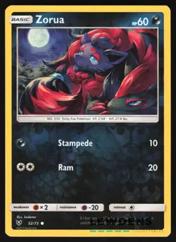 Zorua - 52/73 - Reverse Holo Common - Shining Legends - Pokemon Card - Image 1
