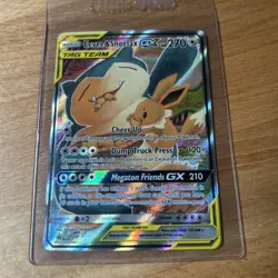 Pokemon Eevee Snorlax GX TCG Tag Team SM169 Black Star Promo Card - Image 1