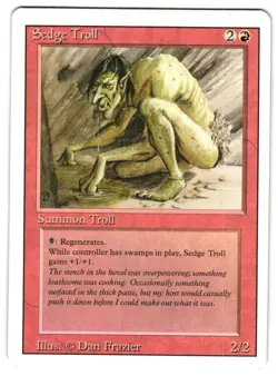 MTG Sedge Troll Revised 3ED Reserved List Rare Vintage Creature Unplayed NM/LP - Image 1