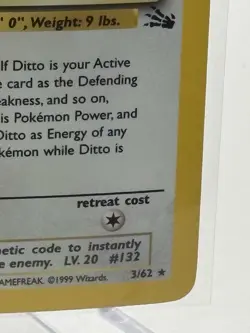 Pokemon Fossil Ditto Holo 3/62 Rare WOTC Vintage 1999 - LP/NM - Image 5