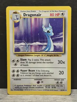 Pokemon TCG Dragonair 18/102 Base Set Non-Holo Rare Unlimited Vintage 1999 - Image 1