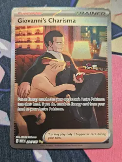 Pokemon Mew 151 Giovanni’s Charisma 204/165 Special Illustration Rare NM - Image 1