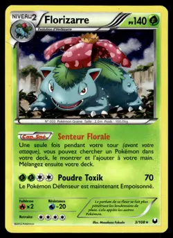 Carte Pokemon FLORIZARRE 3/108 PROMO Holo N&B Explorateurs Obscurs FR NEUF - Image 1