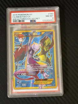 2015 PSA 8 FA Mewtwo EX #163 Full Art Secret Rare Pokemon TCG XY Breakthrough - Image 1