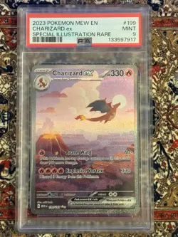 PSA 9 Charizard ex 199/165 SIR Pokemon Card Sv: Scarlet & Violet 151 Holo MINT - Image 1