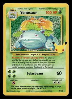 Venusaur 15/102 Holo Rare 25th Celebrations Pokemon Card - Image 1