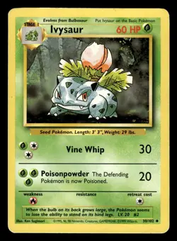 Ivysaur 30/102 Uncommon Base Set Pokemon Card - 4 - Image 1