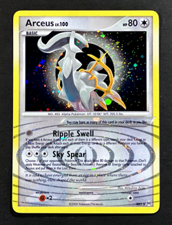 2009 Pokemon ARCEUS LV. 100 Arceus HOLO Foil Rare Platinum Set Card #AR5 SWIRL - Image 1