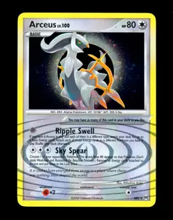 2009 Pokemon ARCEUS LV. 100 Arceus HOLO Foil Rare Platinum Set Card #AR5 SWIRL - Image 3