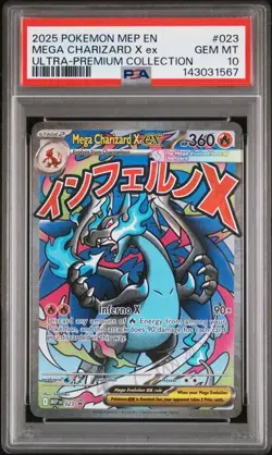 2025 Pokemon Mega Evolution Promo MEP EN 023 Mega Charizard EX UPC PSA 10 - Image 1