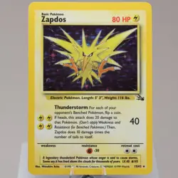 Pokemon TCG - Zapdos 15/62 Fossil Holo Rare WOTC 1999 - NM - Image 2